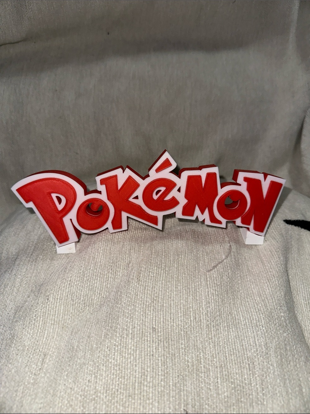 3D print Pokémon Red and white Logo Shelf Decor with stand New